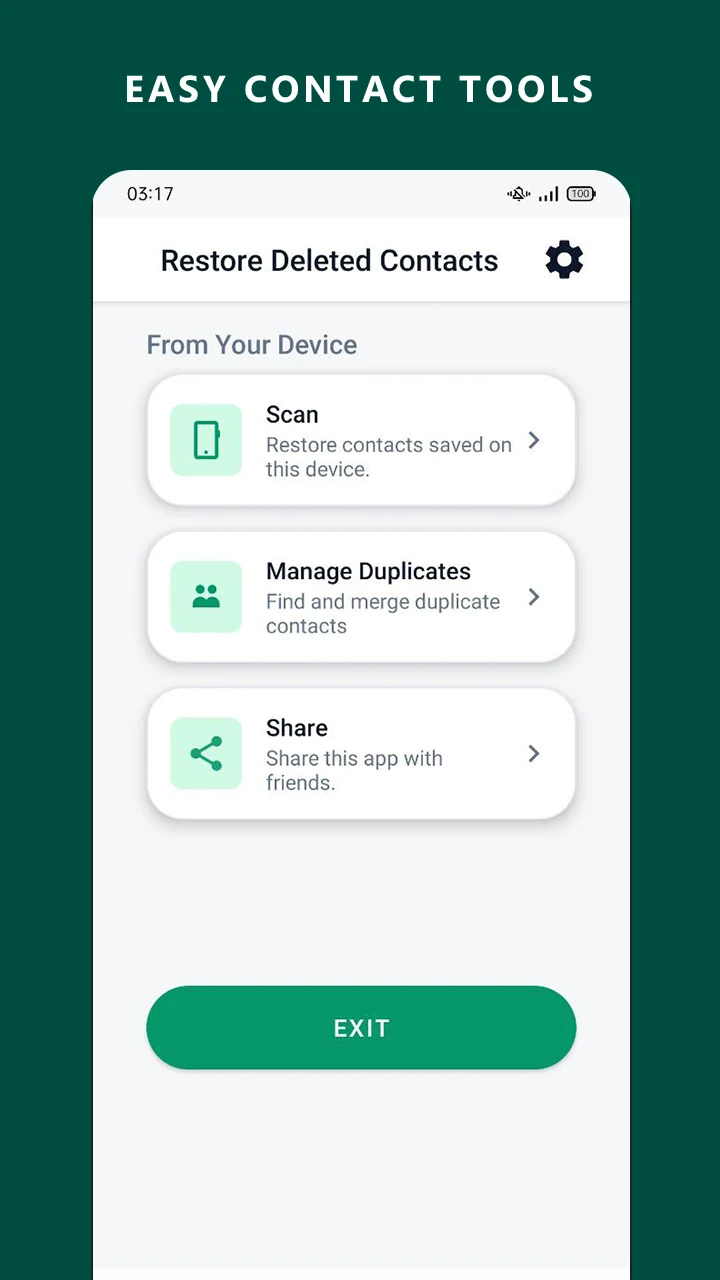 Restore Deleted Contacts screenshot